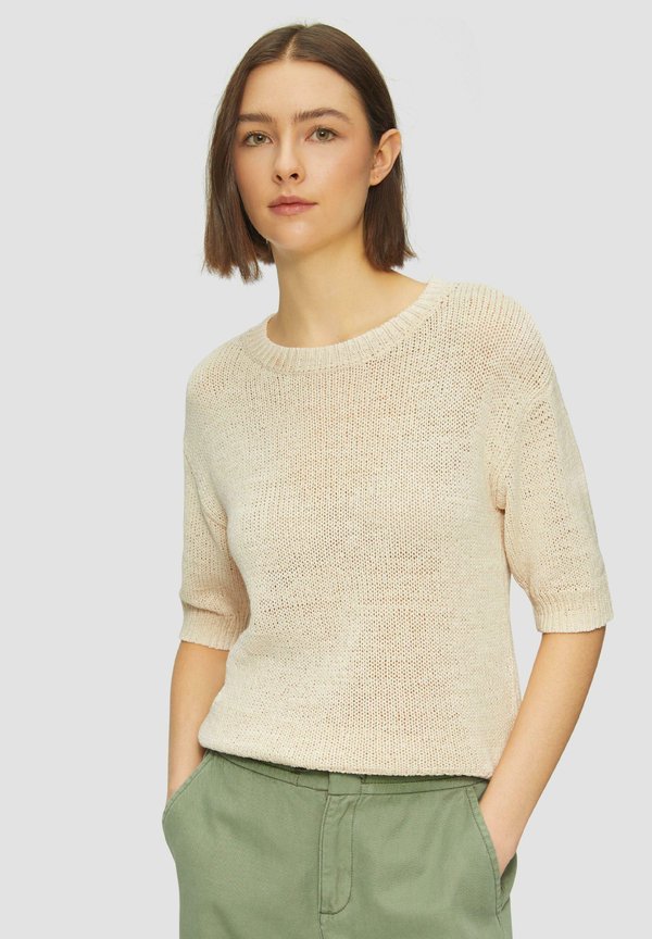 MIT 3/4-ÄRMELN - Strickpullover - beige