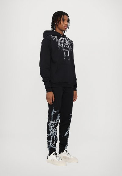 PHOBIA ARCHIVE HOODIE WITH LIGHTNING AND LOGO PRINT - Felpa - black/grey