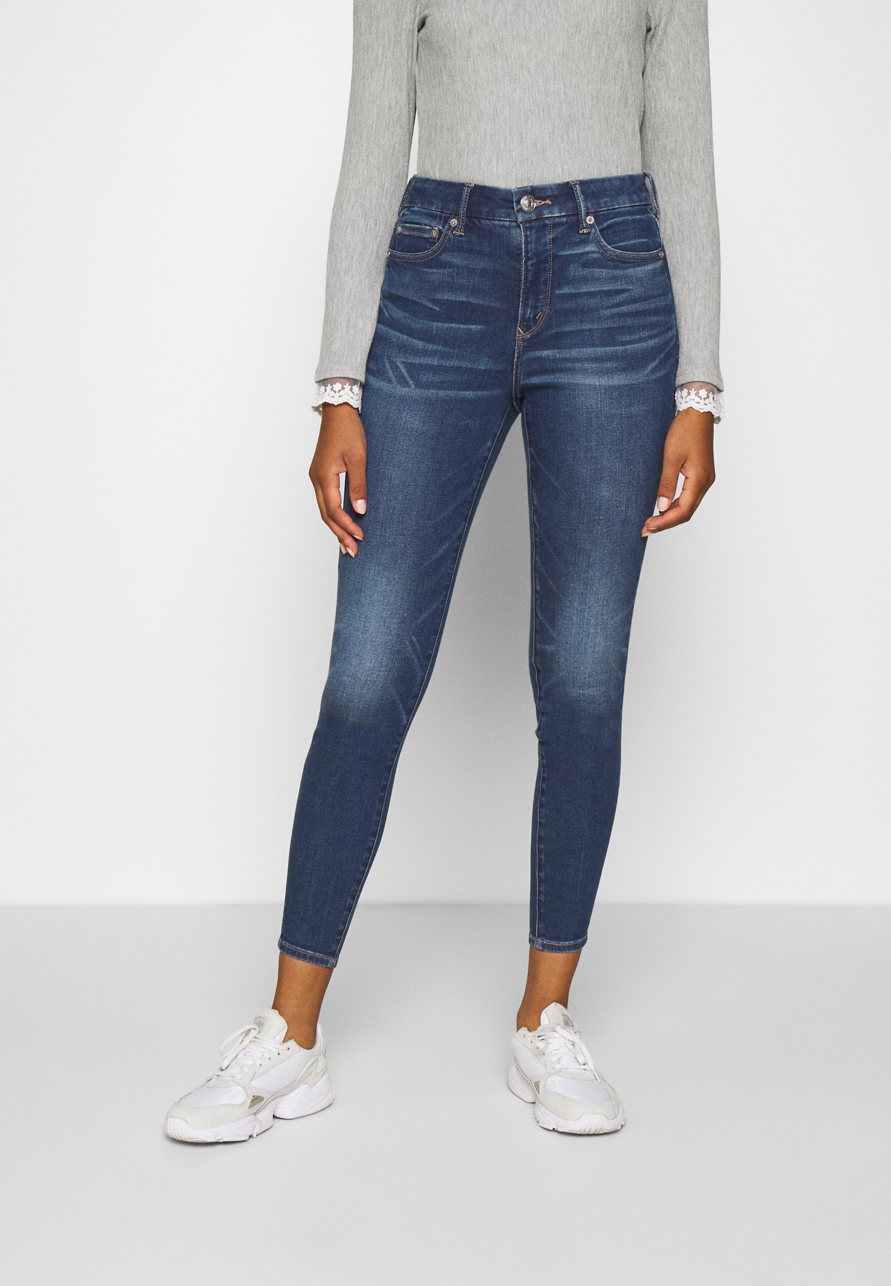 American Eagle CURVY HI RISE Jeans slim fit indigo abyss American Eagle CURVY RISE - Jeans Skinny Fit - midnight dreamer