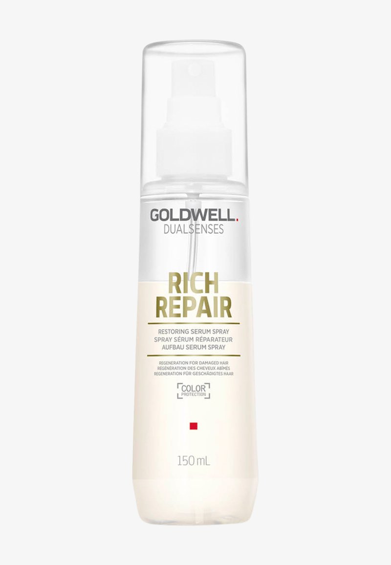 Goldwell Dualsenses Rich Repair regenerierendes Serum-Spray-Fläschchen, 150 ml, für geschädigtes Haar mit Farbschutz, transparenter Pumpspender.