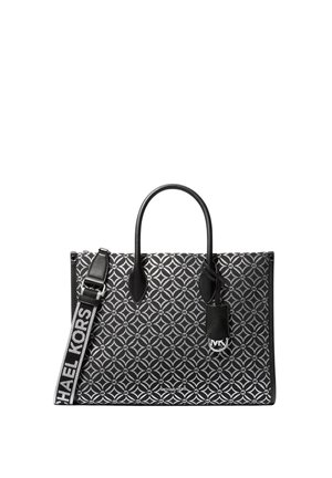 MIRELLA MEDIUM LOGO JACQUARD - Tote bag - black