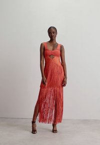 Hervé Léger DRAPED FRINGE CUT OUT GOWN - Suknia balowa
