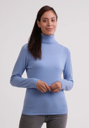 CASH-MERE CASH-MERE ROLLKRAGEN PULLOVER - Strickpullover - hellblau