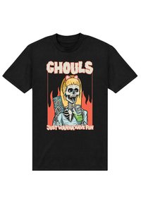 Henry Tiger GHOUL FUN - Triko s potiskem - black