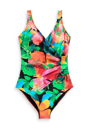 MYLEENE KLASS BLACK PLUNGE TUMMY CONTROL SWIMSUIT - Baddräkt - black