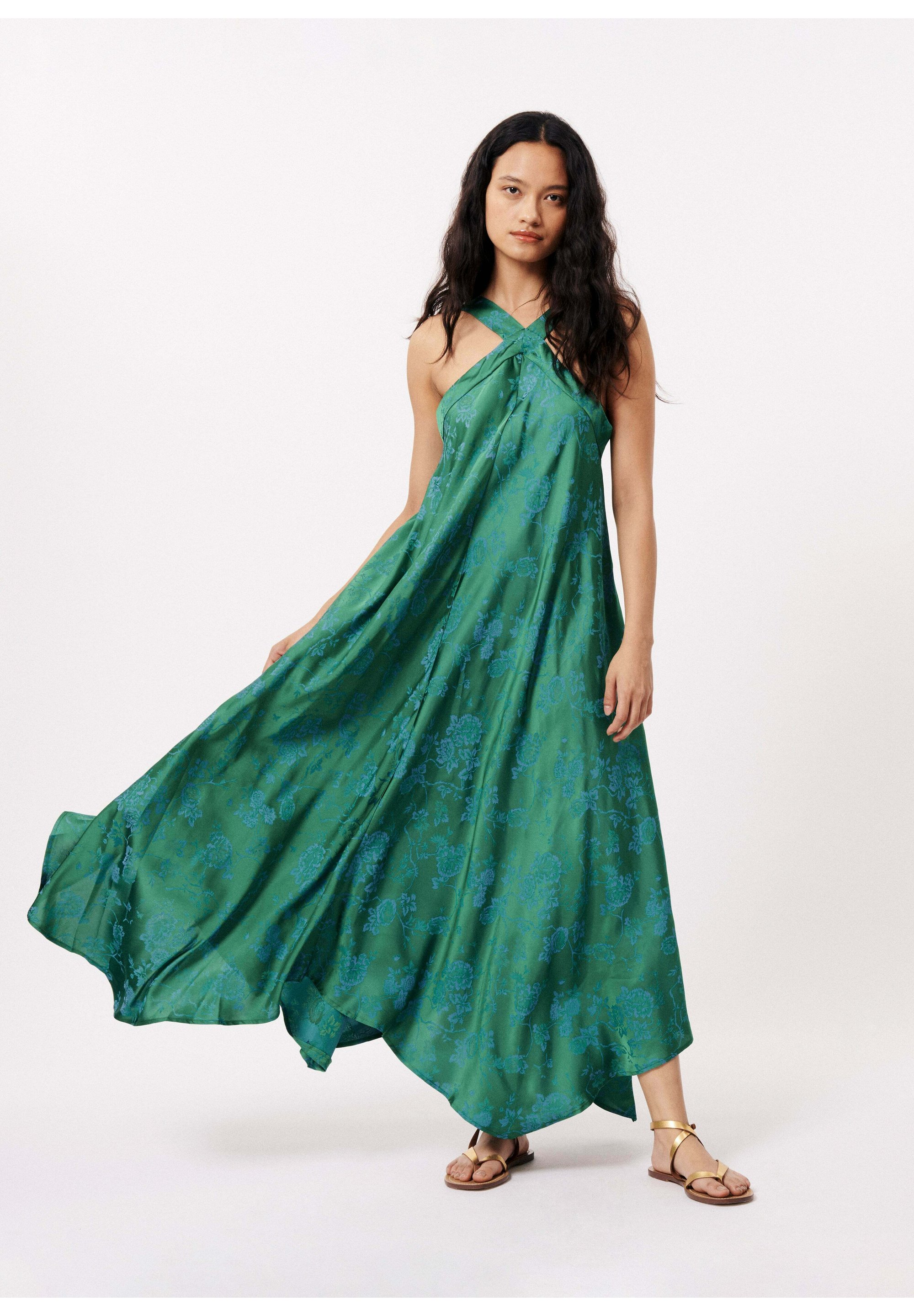 knee length dresses for ladies Angelique Strapless Maxi Dress - Grey Blurred Floral main image 0
