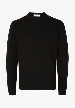 Selected, SLHDANE STRUCTURE CREW NECK - Vesta - black