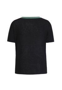 Ivko INTARSIA  FLORAL EMBROIDERY - Potiskana majica - black