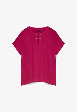Fiorella Rubino, T-SHIRT CON DETTAGLIO PERLE - T-shirts print - rosso