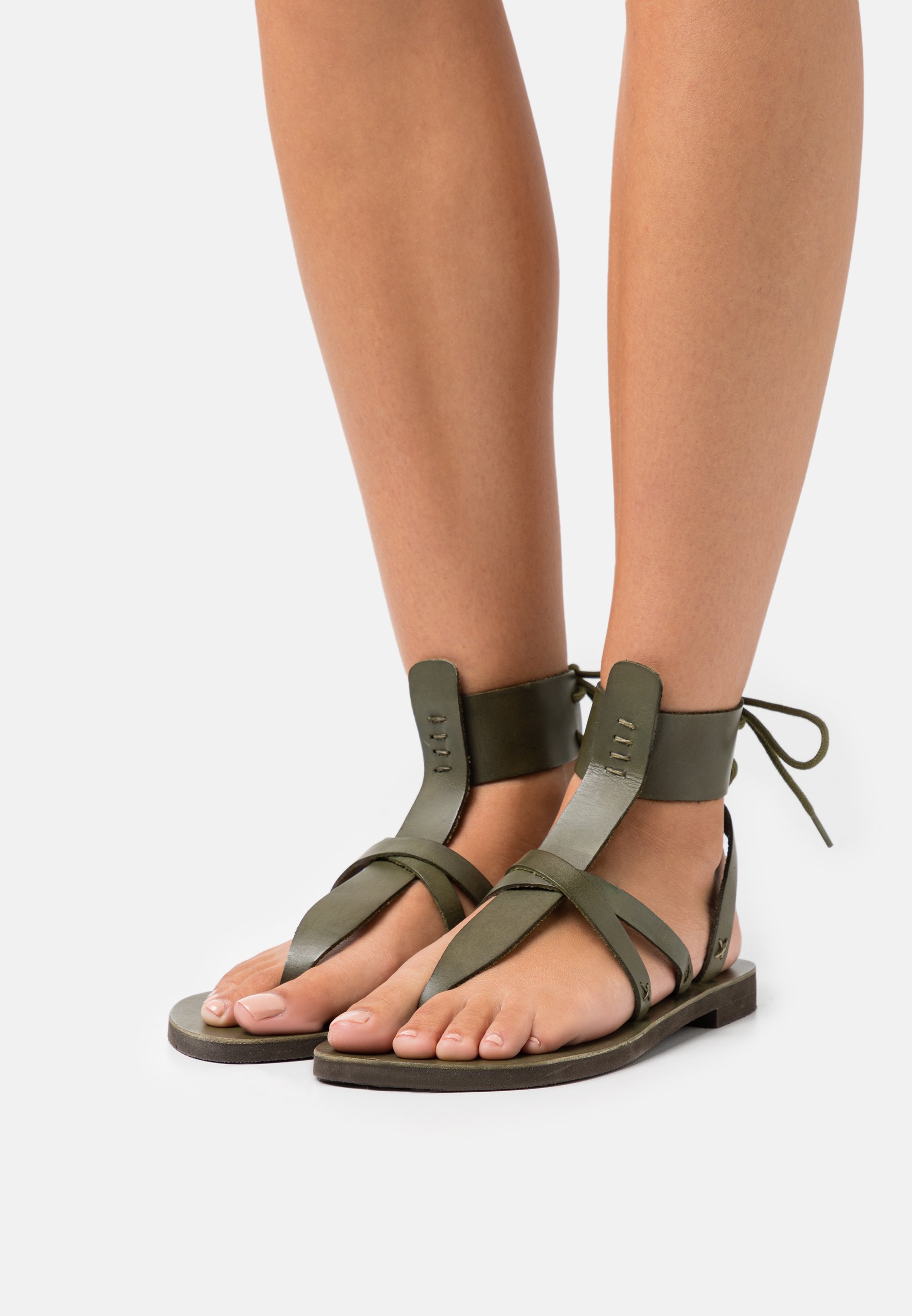 green khaki sandals
