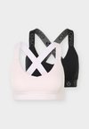 2 PACK MEDIUM SUPPORT SPORTS BRA WITH CROSS BACK - Αθλητικό σουτιέν ελαφριάς στήριξης - black/pink