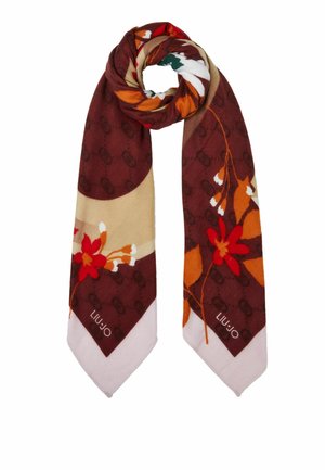 FLORAL WITH LOGO - Sjaal - burgundy