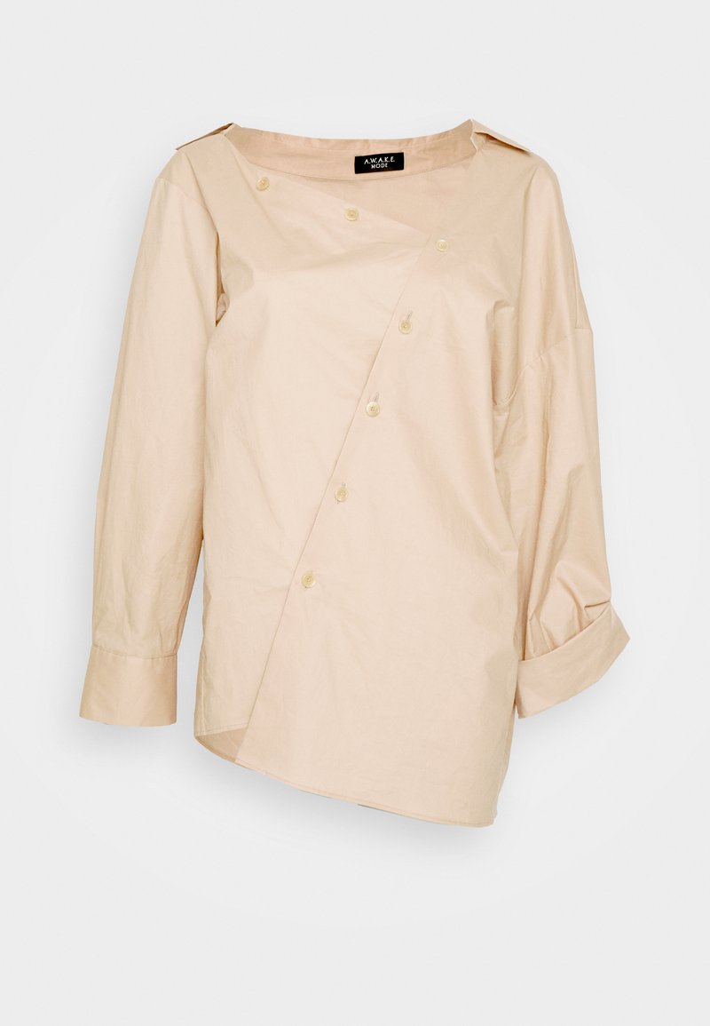 A.W.A.K.E. MODE Overhemdblouse beige A.W.A.K.E. MODE Overhemdblouse beige