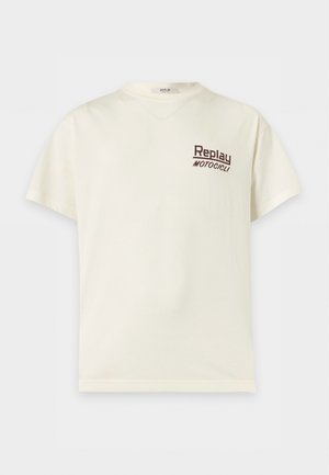 Replay, MOTO LOGO - Trükipildiga T-särk - off-white