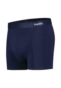 Mørkeblå boksershorts laget av myk stoff, med en logo elastikk og subtile sømdetaljer. Designet med en tettsittende stil og lommer.