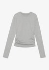 LONG SLEEVE TOP WITH SIDE RUCHING - Pitkähihainen paita - mottled light grey
