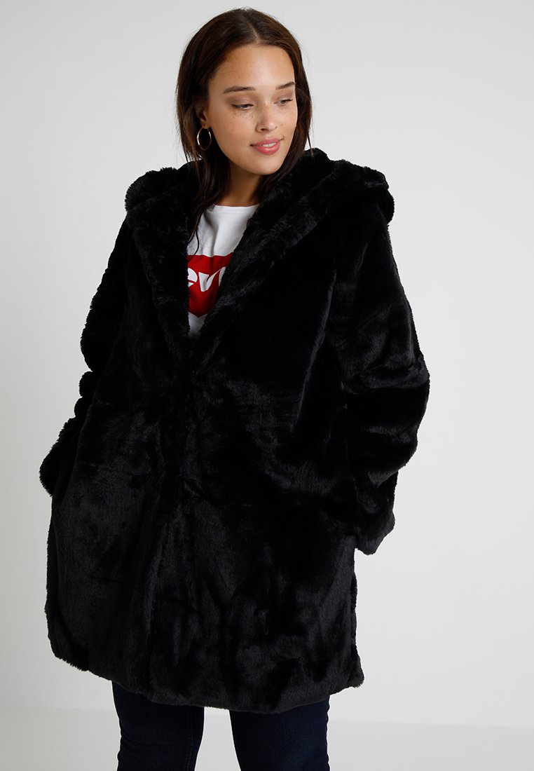 Urban Classics Curvy LADIES HOODED COAT - Winter coat - black