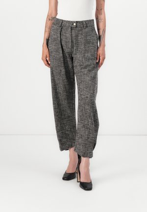 PASSIFLORA PANTALONE - Pantalon classique - nero/marrone/bianco