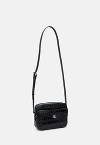 Lauren Ralph Lauren CROC EMBOSSED MEDIUM MARCY CAMERA BAG - Borsa a tracolla - black
