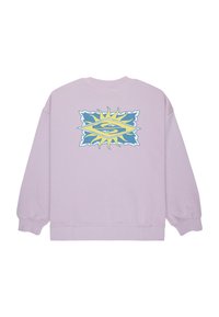 Φούτερ λεβάντας με λαιμόκοψη τύπου crew και χαλαρούς ώμους. Διαθέτει πολύχρωμο γραφικό σχέδιο ήλιου στην πλάτη. Απαλή υφή.