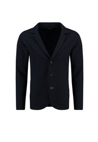 Marineblazer mit klassischem Design, ausgestattet mit Revers, vier Kn�öpfen und einem strukturierten Stoff, der eine formelle Silhouette verleiht.