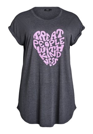 Zizzi Nightie - black mel kindness