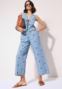 CULOTTE - Wide leg - embroidered blue