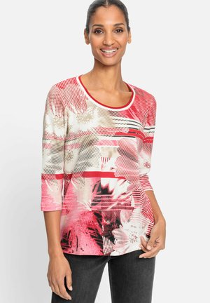 MIT BLUMENMUSTER - Long sleeved top - rot