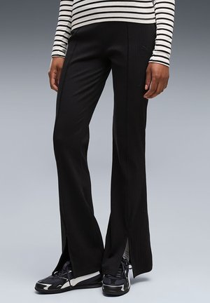 Puma HER RIB FLARED LEGGINGS - Leggings - puma black