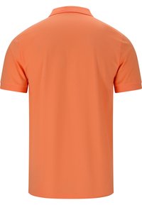 Kortärmad polo i klar orange, med en klassisk krage och en slät, strukturerad tyg med en enfärgad design.