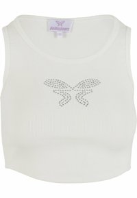 CROPPED TANK - Top - rhinestones white