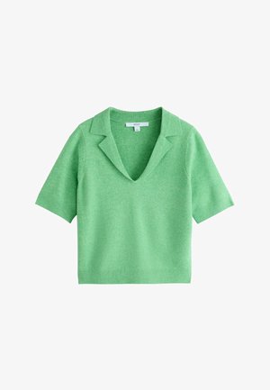 Next, TALL FIT - SUPERSOFT SHORT SLEEVE OPEN NECK POLO TOP - Základné tričko - green