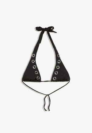 Bershka, HALTER WITH EYELETS - BIKINI TOP - Bikinitop - black