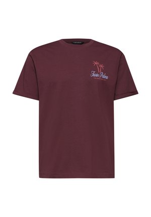 Street One MEN, T-SHIRT WITH ROUND NECK AND CHESTPRINT - T-Shirt print - burnt crimson red