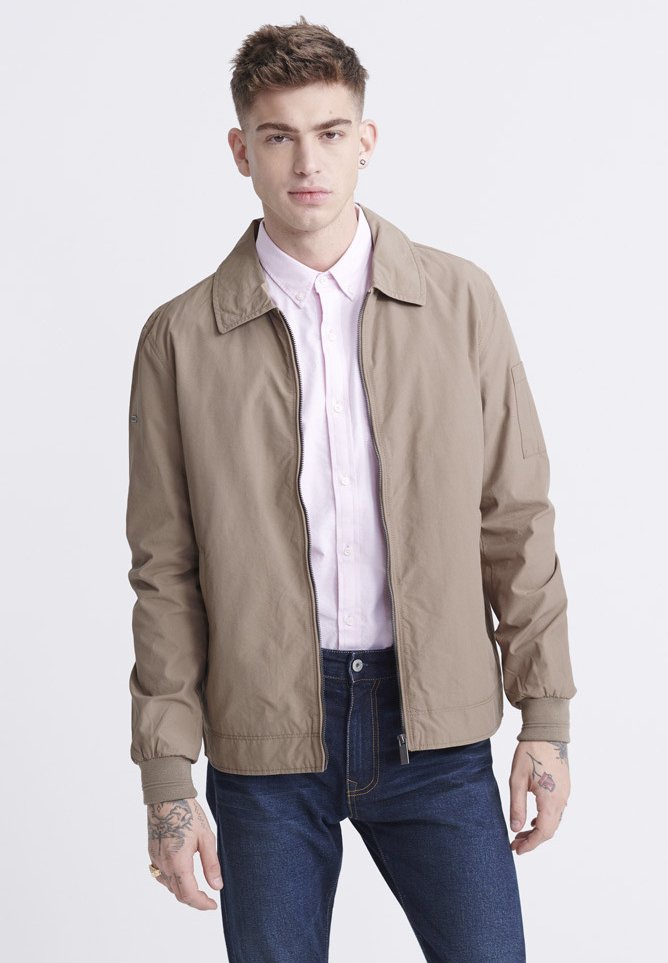 Superdry COLLARED HARRINGTON - Summer jacket - combat brown/beige - Zalando .de