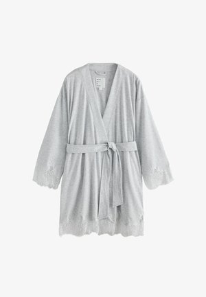 Next, LACE DETAIL RIBBED LIGHTWEIGHT DRESSING GOWN - Dressing gown - light grey