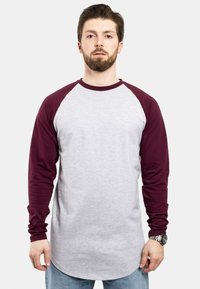 Blackskies - BASEBALL  - Tops ar garām piedurknēm - ash grey maroon Miniatūras attēls 1