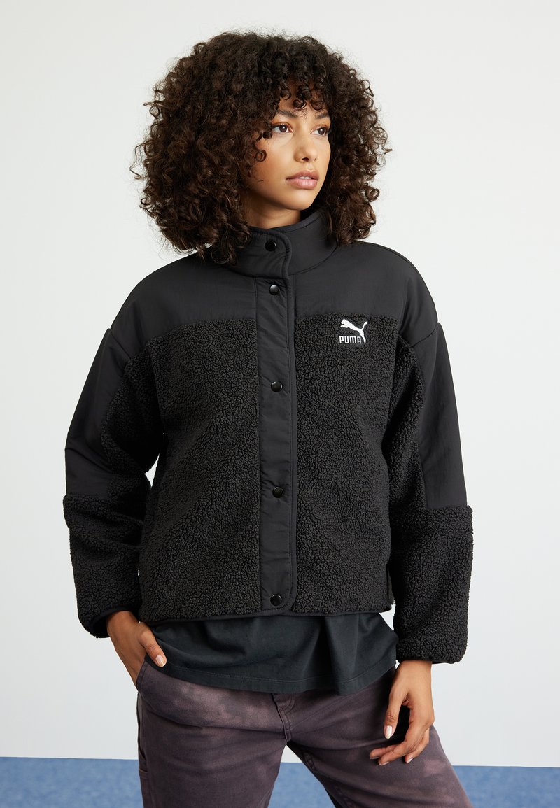 Puma - CLASSICS SHERPA JACKET - Fleecejakke - black, Forstør