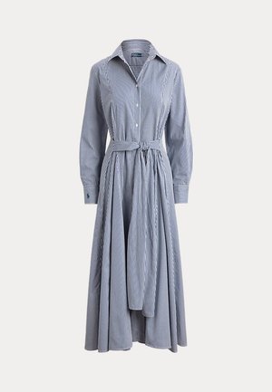 Polo Ralph Lauren, STRIPED COTTON TIE-WAIST SHIRTDRESS - Robe chemise - white/ fall royal