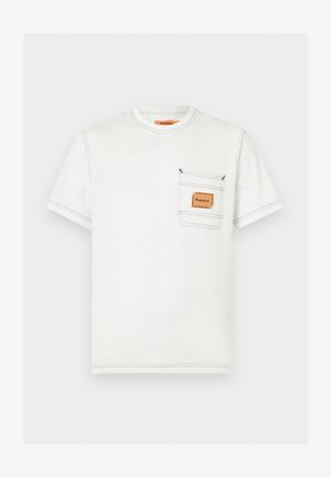 Replay Inc., POCKET LOGO - Nyomott mintás póló - off-white