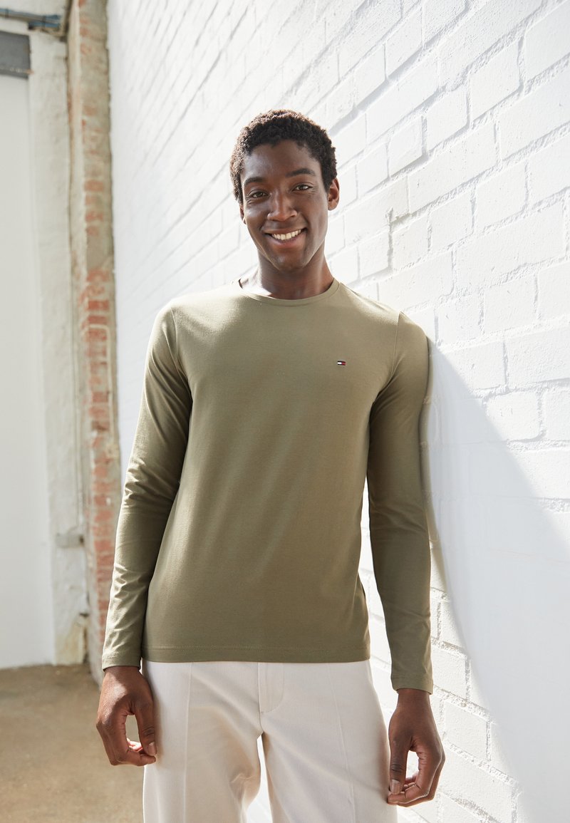 Tommy Hilfiger STRETCH SLIM FIT - Camisola de manga comprida - faded military