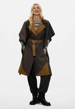 Desigual, COAT - PONCHO TRENCH COAT   . - Pláštenka - brown