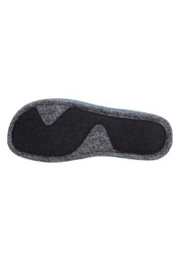 Insole in felt grigio con fondo in gomma testurizzata nera. La forma segue un contorno arrotondato, con una superficie liscia e bordi chiaramente arrotondati.