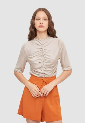 INSIDE FRUNCIDA - Camiseta estampada - marron