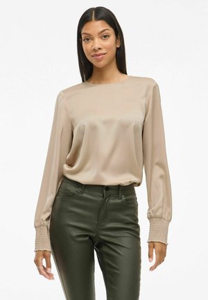 MIT LANGEN ÄRMELN VIELLETTE RUNDHALS - Bluse - cement