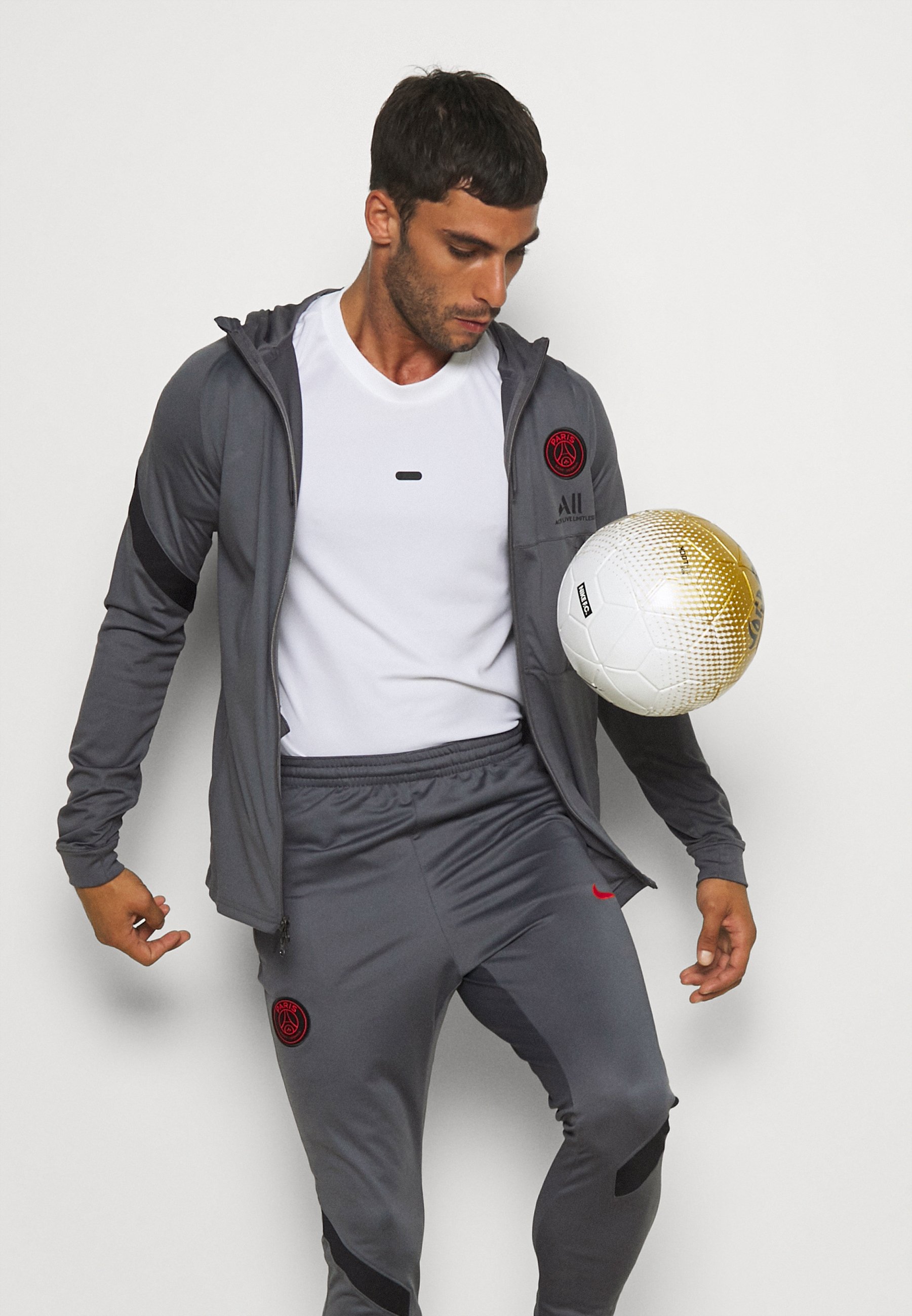 Nike Performance PARIS ST. GERMAIN - Tuta - dark grey/black/siren  red/grigio scuro - Zalando.it