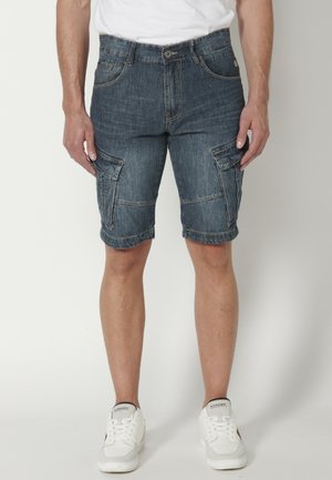 Koroshi COWBOY CARGO BERMUDA - Jeansshort - azul osc dark blue