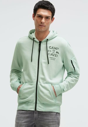 Camp David, CAMP DAVID KAPUZENSWEATJACKE OIL DYED MIT RÜCKEN-ARTWORK - Zip-up sweatshirt - faded mint