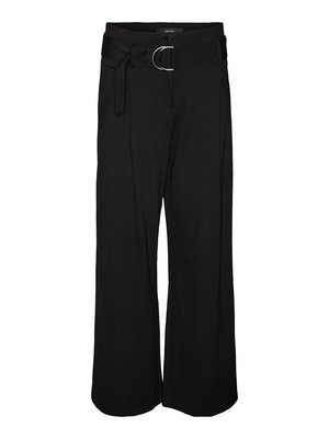 Vero Moda Tall VMBAILEY PAPERBAG WIDE BELT - Παντελόνι - black