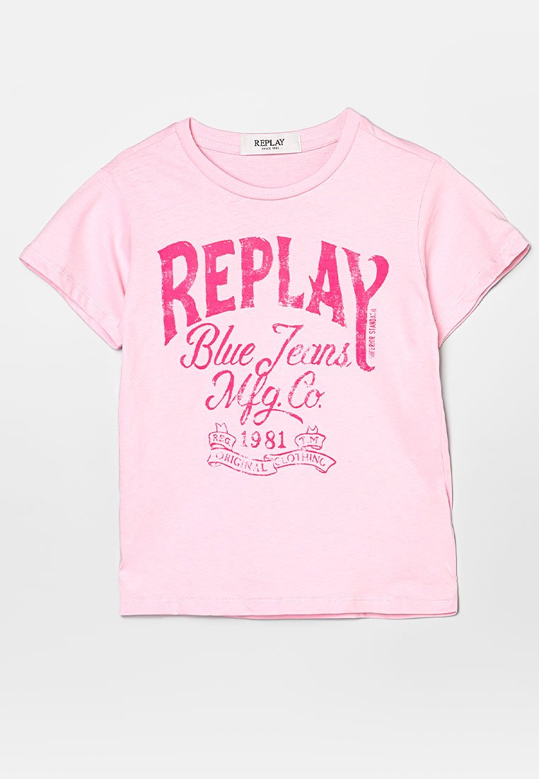 Replay T-shirt print roze